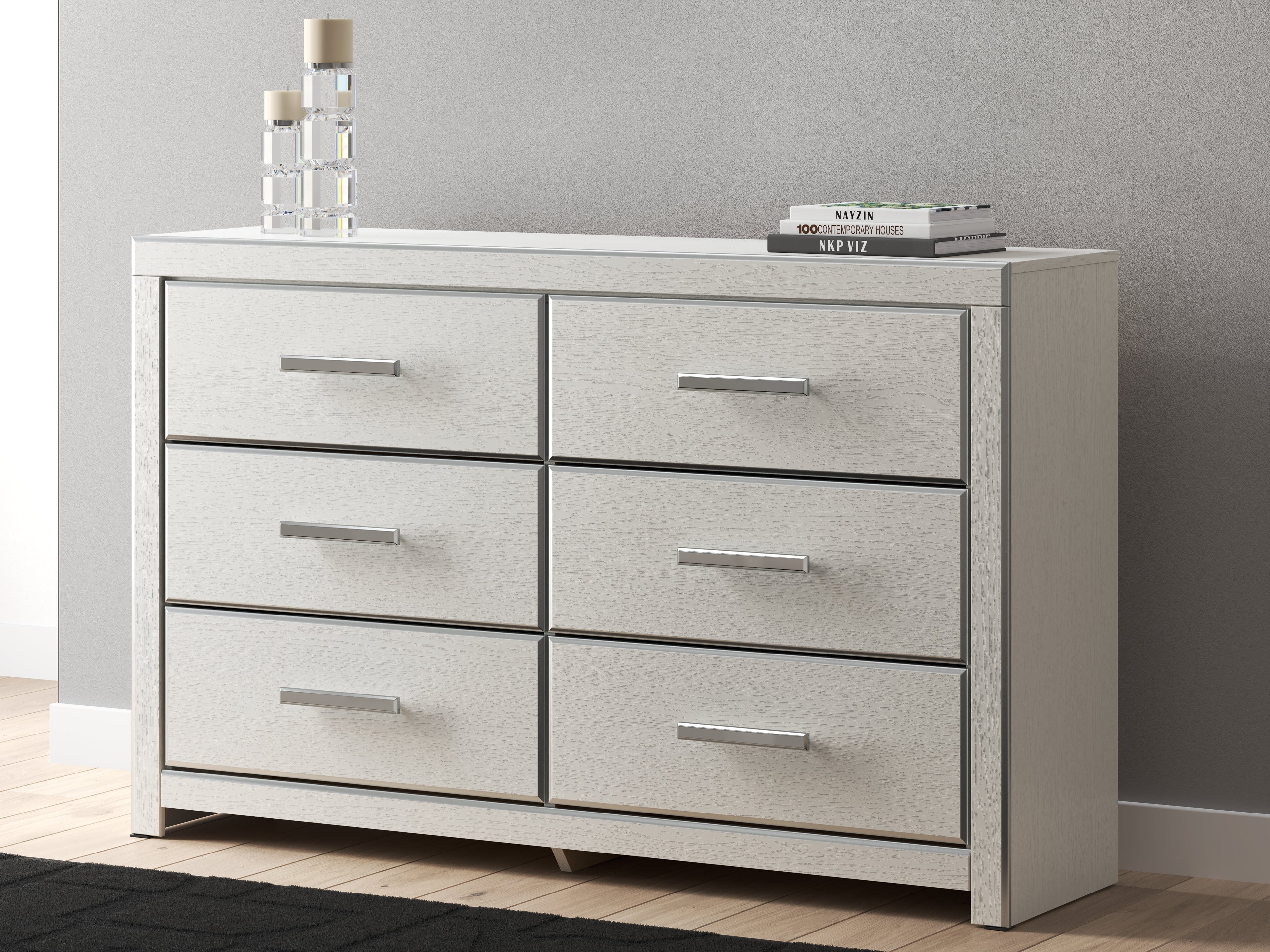 Zuraleus White Six Drawer Dresser