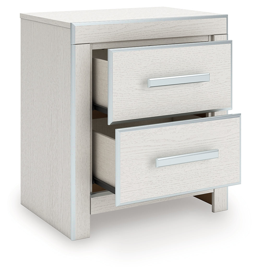 Zuraleus White Two Drawer Night Stand