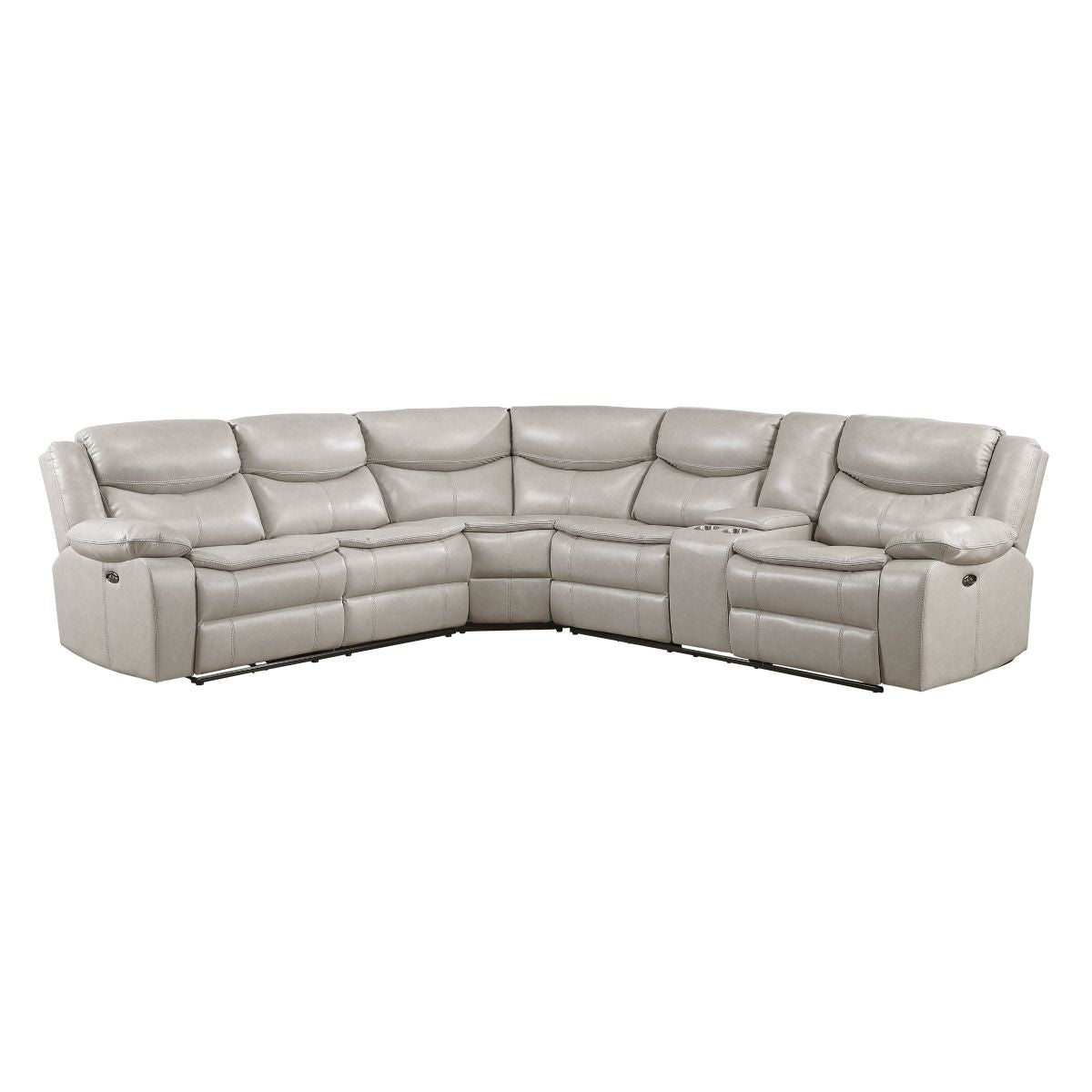 3 Pc Power Reclining Sectional, Dark Gray