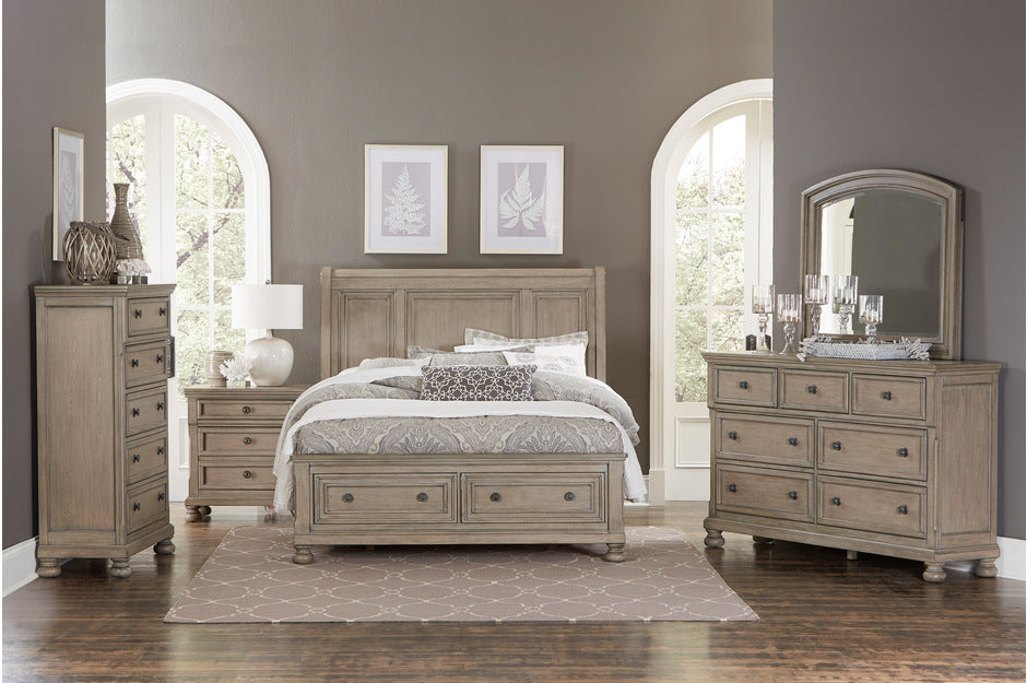 2259GY Bedroom Bethel Collection - 4pc Set (QB+NS+DR+MR)