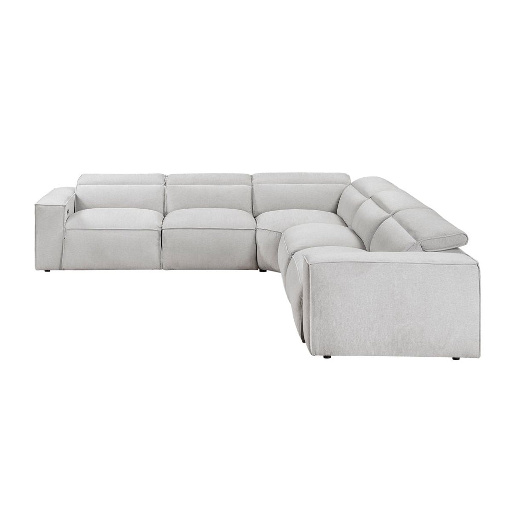 5 Pc Modular Power Reclining Sectional, Gray