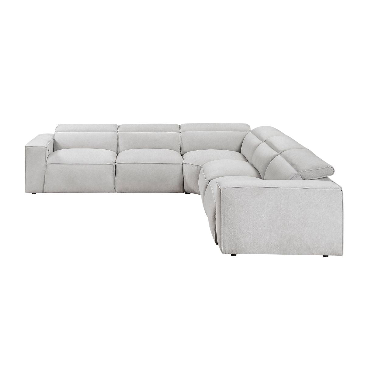 5 Pc Modular Power Reclining Sectional, Gray