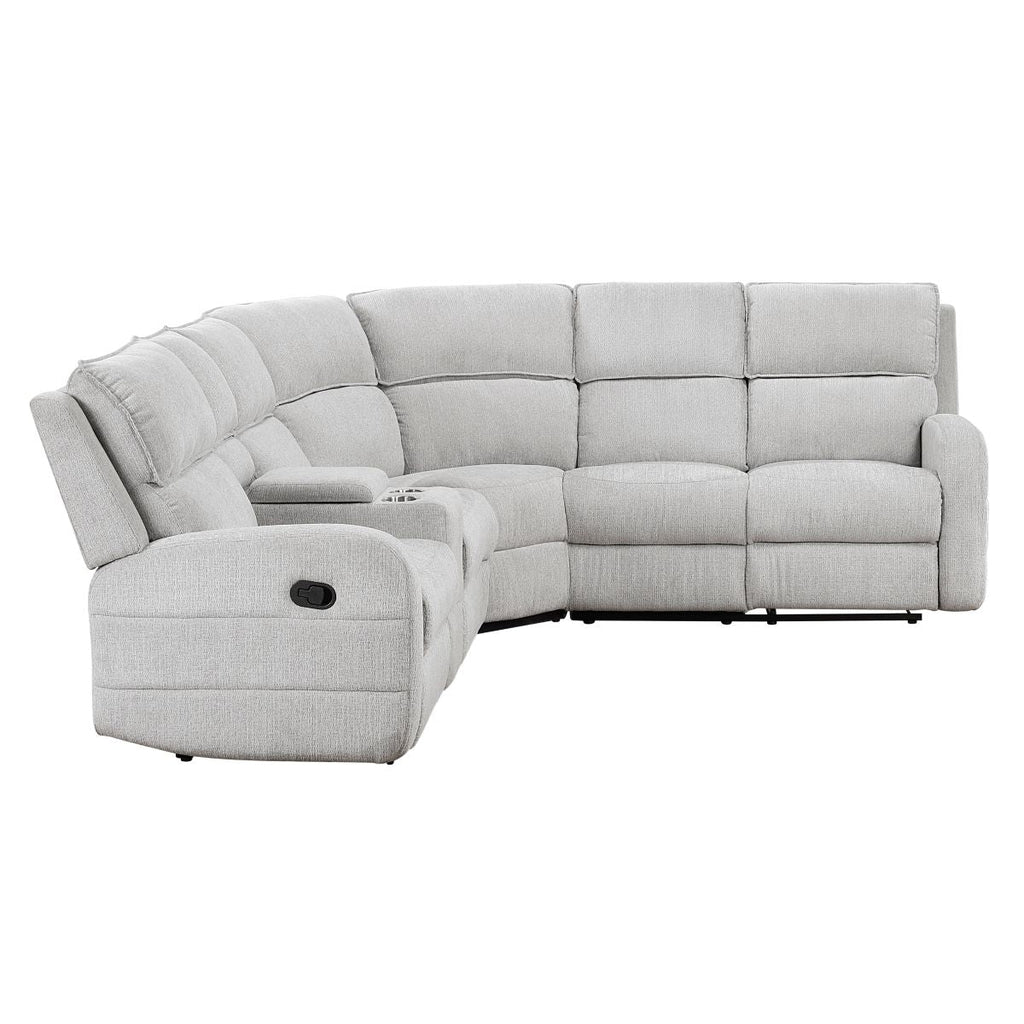 3 Pc Reclining Sectional, Gray