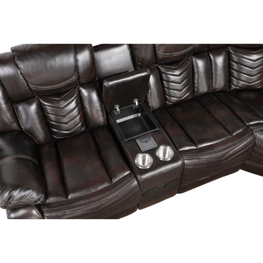 3 Pc Power Reclining Sectional, Taupe