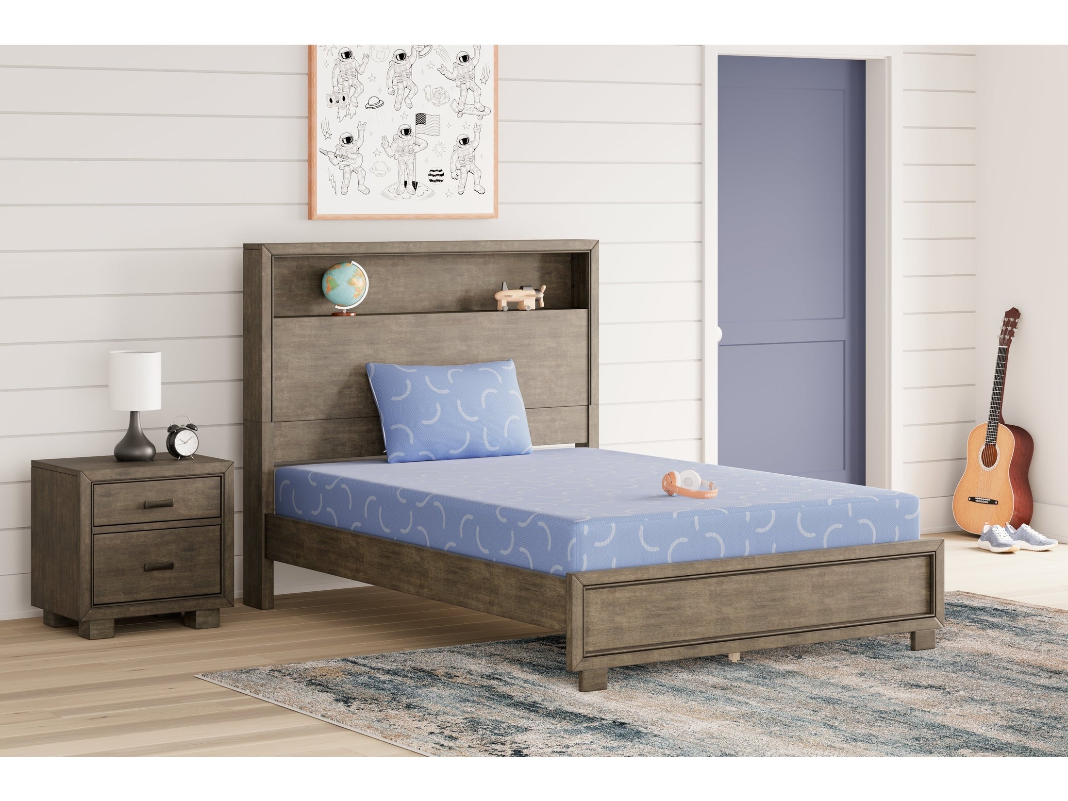 iKidz Ocean Blue Full Mattress and Pillow