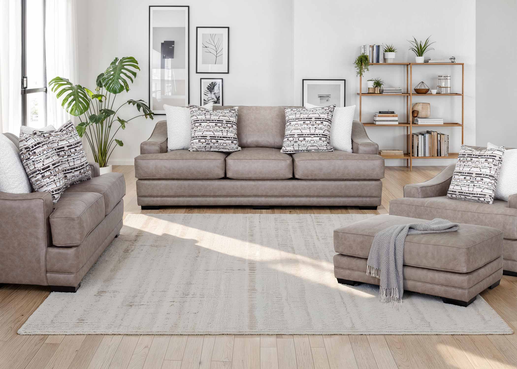 Franklin 848 - 2 Pc Sofa & Loveseat, Walnut