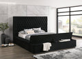 Paris Black Platform Bed Queen, King