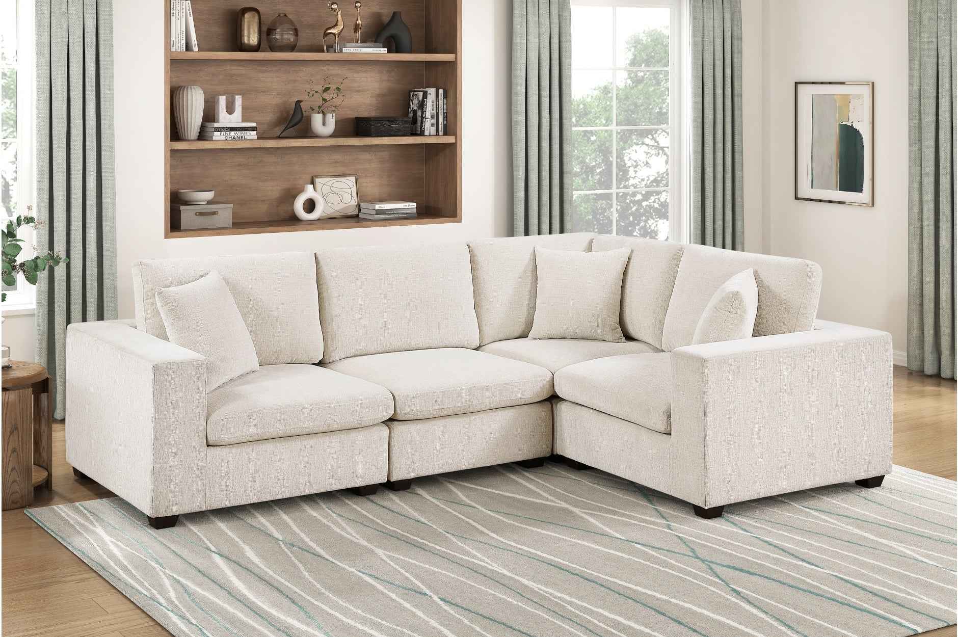 4 Pc Modular Sectional, Beige
