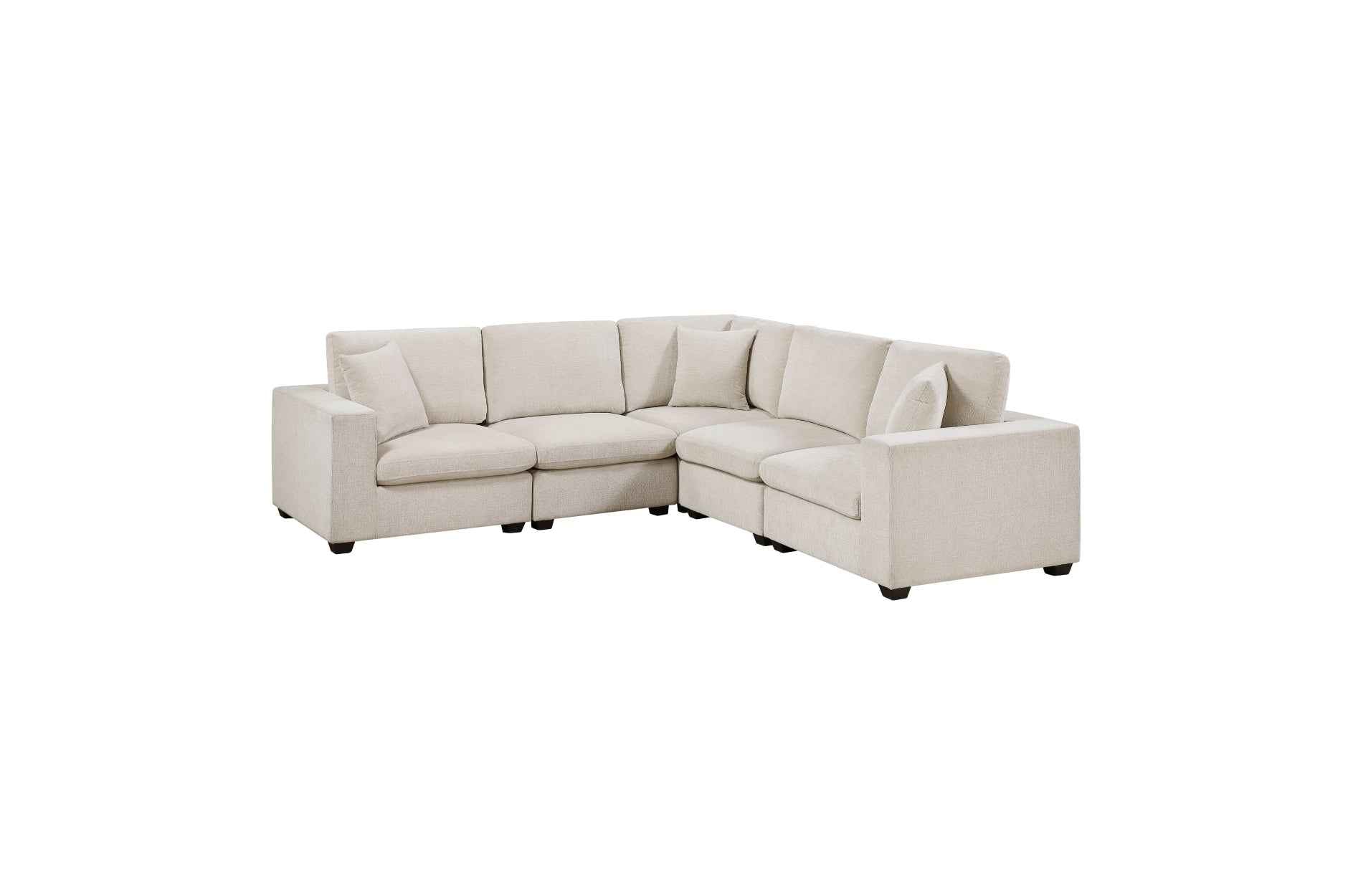5 Pc Modular Sectional, Beige